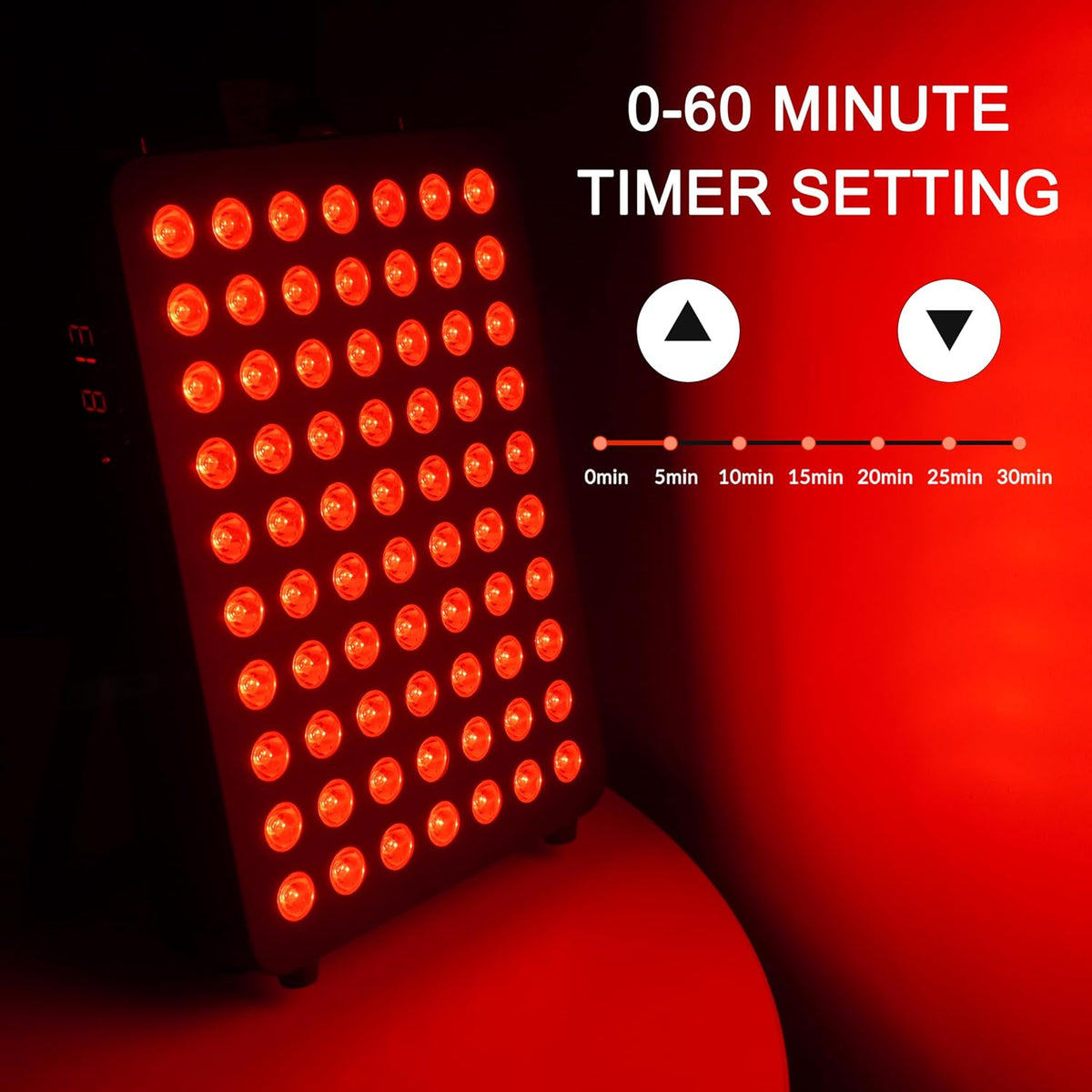 Red Light Therapy, 70 Dual Chip Red Light Therapy Panel Clinical Grade LED Device with Timer, Ideal for Body, Face, Recovery, Improve Sleep, Skin Health, 350W(Black)